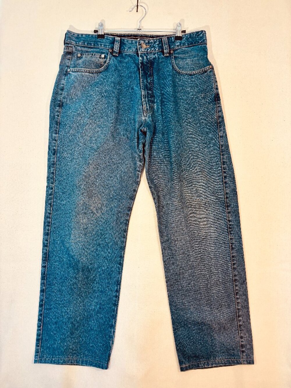 Ermenegildo Zegna Jeans Mens 35x28 Blue 100% Cotton Made in Italy Straight Leg